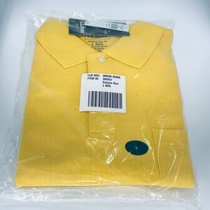 LL Bean Polo Shirt Men's SZ L Canyon Sun Yellow Essential Iconic Golf NWT